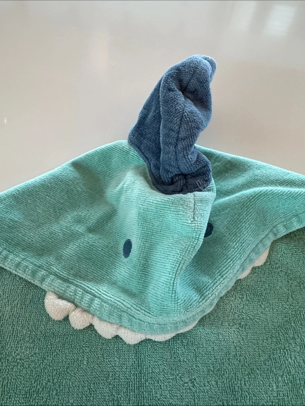 Crate&Barrel Teal Shark Hooded Swim Sleep Sack with Tail